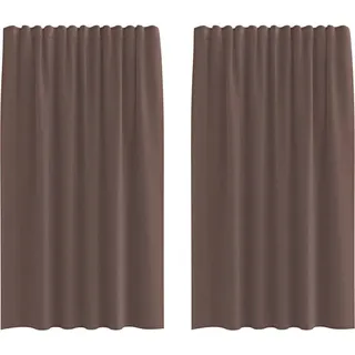 vidaXL Voile Vorhänge mit Stangentaschen 2 Stk. Braun - Braun