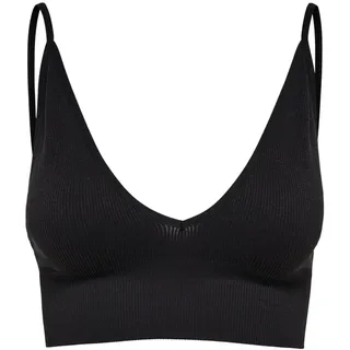 ONLY Damen Crop Shirt Top Spaghetti Oberteil RIPP ONLVICKY Bralette Nahtlos 2-er Pack Einfarbig