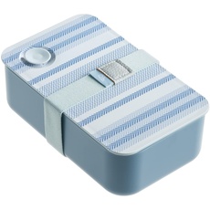 Q.b. #Sartorialist by Mopita, Lunchbox, mit abnehmbarem Innenteiler, beheizbar, aus Mikrowelle, 6,4 x 19 x 11,5 cm, weiße und blaue Streifen