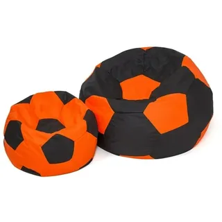 GO GIFT Sitzsack, Schwarz, Orange, Oxford-Fußball