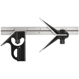 Starrett 33jhc-6–4R geschmiedet, gehärtet Stahl Platz und Zentrum Köpfe mit Regular Klinge Junior Kombination, quadratisch 4R der Graduierung 15,2 cm, Klingenlänge