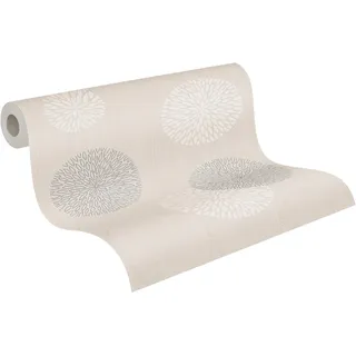 A.S. Création Vliestapete Best of Vlies Punkte Beige, Metallic - florale Tapete Made in Germany - 937912