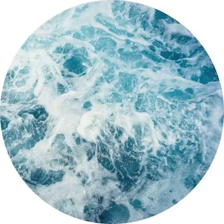 KOMAR Dots Fototapete rund Ocean Twist - Größe 125 x 125 cm« bedruckt glatt Wohnzimmer, Schlafzimmer,