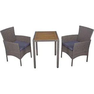 Garden Pleasure Sitzgruppe DAKOTA grau, schwarz Kunststoff, Metall, 5-teilig