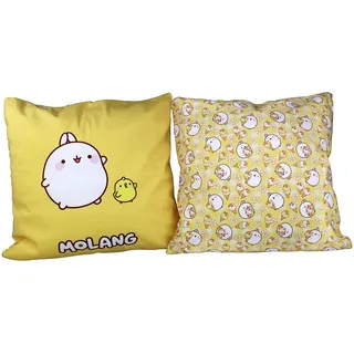 Molang & Piupiu Kissenbezug 40 x 40 cm – 2 Dekokissen Ananas-EIS - Zierkissen für die Couch - Kissenbezüge in 6 Verschiedene Motive zum Sammeln