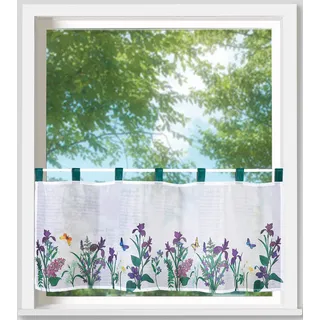 Weckbrodt Scheibengardine »Violet« Schlaufen 1 Stk. tlg. Bistro, Voile, floral, transparent, HxB 45x120cm, Gardine, Store, bunt
