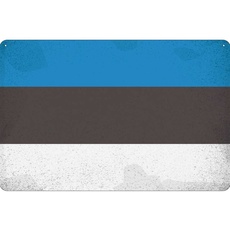 Blechschild Wandschild 20x30 cm Estland Fahne Flagge