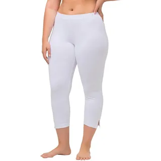 Ulla Popken Damen große Größen Übergrößen Plus Size Caprihose, 7/8-Länge, Elastikbund weiß 66+ 574952209-66+