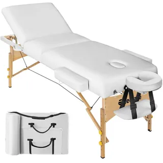tectake Massageliege 3 Zonen Somwang, 218 x 102 x 90 cm, weiß , Weiß , Holz , 102x90x218 cm , Freizeit & Co, Wellness & Gesundheit, Gesundheit