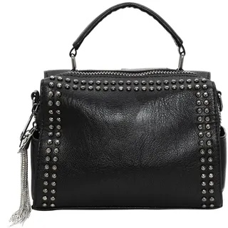 FELIPA Damen Beuteltasche mit Quaste, diamantbesetzter Multifunktionsrucksack Schwarz