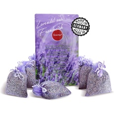 Quertee 10 Lavendelsäckchen Lavendel Duftsäckchen mit französischem Lavendel als Mottenschutz im Kleiderschrank | Raumduft - 100 g Lavendel