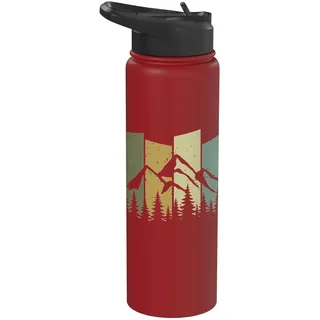 Alpen Berge Wald Bergsteiger Natur Stainless Steel Insulated Water Bottle