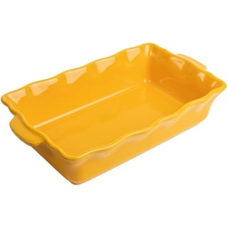 ESPRIT DE CUISINE - Rechteckige Keramik-Backform, ergonomische Griffe, kratzfest, kratzfest, leicht zu reinigen, hergestellt in Frankreich, 1 l, außen 25,3 x 14,1 x 5,6 cm, Safrangelb