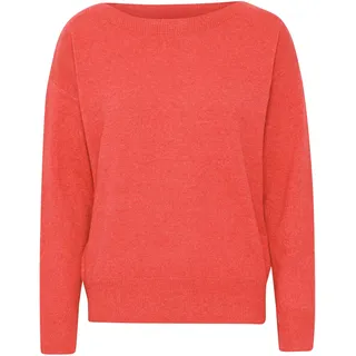 ICHI IHALPA LS2 Damen Strickpullover Feinstrick Pullover Feinstrickpullover U-Bootausschnitt Regular-Fit, Größe:M, Farbe:Poppy Red (171664)