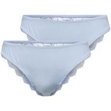 ONLY Damen Onlwillow Lace Brazilian 2-pack Panties, Airy Blue, L EU