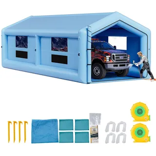 Vevor aufblasbare Lackierkabine Spritzkabine 12x5x4 m Blau