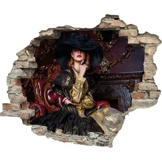 Queence »Frau« Wandsticker, Wandbild, selbstklebend, 3D, Wanddurchbruch,