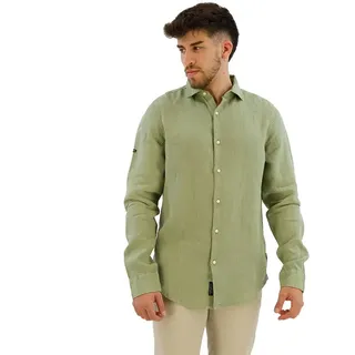 Superdry Studios Casual Linen Langarmhemd - Greenstone - 3XL