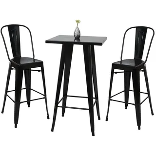 MCW Stehtisch-Set Metall Industriedesign schwarz