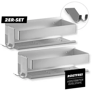 Benkstein Duschablage 2er-Set | Duschregal – zum Kleben oder Bohren | Duschkorb zum Hängen – ohne Bohren montierbar | Duschgel & Shampoo Halterung für Dusche & Co. | Badezimmer Organizer, Shower Shelf