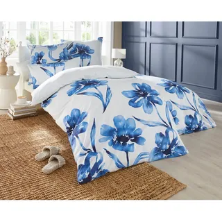 heine home Bettwäsche 2 Stk. tlg., blau