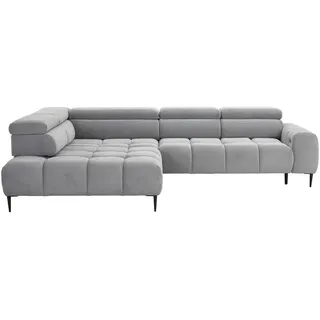 Welnova Wohnlandschaft , Grau , Textil , Ottomane links, L-Form , 300x216 cm , Fsc, Reach, Made in Eu , Typenauswahl, Stoffauswahl, Hocker erhältlich, Armteil rechts , Wohnzimmer, Sofas & Couches, Wohnlandschaften