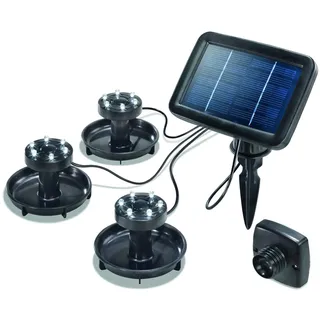 Esotec Solar Unterwasserstrahler Splash, 3er Set, LED Spot, Bodenleuchte, Unterwasserleuchte, Teichbeleuchtung, 6000K, warmweiß, Erdspieß, Akku, IP68, wasserdicht, wetterfest, 102148