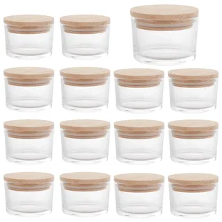 ASelected 15 Stück 4 OZ Klare Glas Kerzengläser mit Deckel Hochwertige Leere Kerzengläser Gläser für Kerzen für die Herstellung von Kerzen Gewürze Pulverbehälter