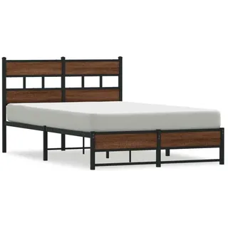 vidaXL Metallbett ohne Matratze Eichen-Optik 120x200 cm