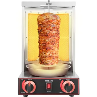 3000W Gas-Kebab-Grill, vertikaler Dönergrill, Gas Kebab Machine, elektrischer Kebab-Grill, 360° drehen Schaschlikgrill, Tischgrill