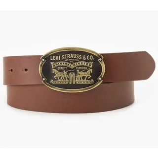 Levi's Levi's® Ledergürtel »Billy Plaque Belt«, mit markanter Koppelschließe, braun