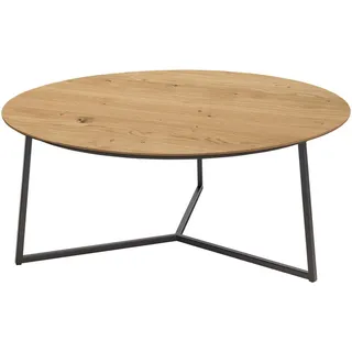 Schöner Wohnen Couchtisch , Anthrazit, Wildeiche , Holz, Metall , Wildeiche , furniert , rund , Stativgestell , 83x35x83 cm , Goldenes M, Made in Germany, Dgm, DGM-Klimapakt, DGM-Emissionslabel , Wohnzimmer, Wohnzimmertische, Couchtische, Couchtische rund