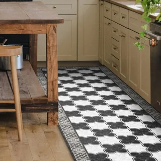 CREARREDA Läufer Teppich Küchenteppich Isolierend, feuerhemmend, Kratzfest, hypoallergen, leicht zu waschender Vinyl Teppich. Komplett in Italien hergestellt Küchenmatte aus PVC rutschfeste