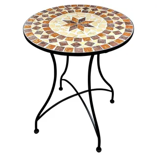 Runder Mosaik Gartentisch 60 cm für Garten, Balkon und Terrasse