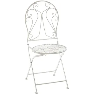 Kobolo Metallstuhl Gartenstuhl Klappstuhl Deko Stuhl Metall cream - Garden Chair Balkonmöbel Balkonstuhl Möbel Bistro Dining Design Modern Deko Deco - Weiß