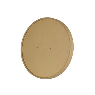 Greenbox Karton-Membran Schalendeckel, braun, Ø 18,5 cm, Stabiler PLA-beschichteter Membrandeckel fürs zuverlässige Verschließen, 1 Karton = 12 Packungen à 25 Stück