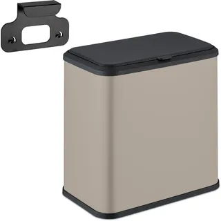 Relaxdays Matter Mülleimer 5 l Beige