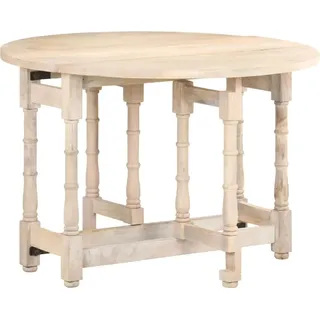 The Living Store Esstisch Rund 110x76 cm Mango Massivholz - Braun