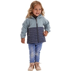 Bild Kinder Soft Shell Jacke Softshell Jacke mit Kapuze Mini Softshelljacke wasserabweisend 00835-rauchblau 110/116
