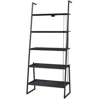 [en.casa] Leiterregal Bücherregal 184 x 80 x 40 cm Schwarz