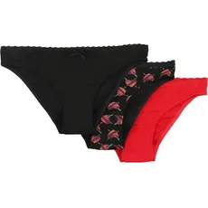 Black Premium by EMP  Three Pack Slips with Heart Print  Panty-Set  multicolor