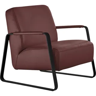 W.SCHILLIG Cocktailsessel »quadroo Loungesessel, «, mit bezogenen Armlehnen, Gestell in Schwarz pulverbeschichtet W.SCHILLIG rosso marone Z73