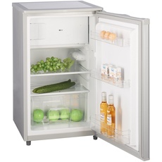 Stillstern Kühlschrank mit Gefrierfach E (88L) 4-Sterne-Gefrierfach und LED-Beleuchtung, Abtauautomatik, Glasablagen, Gemüsefach, Türablagen, Kühlschrank klein Getränkekühlschrank