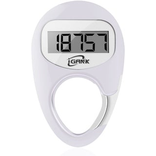 iGANK Simple Walking Pedometer 3D Schrittzähler für Männer Frauen Kinder (Weiß)