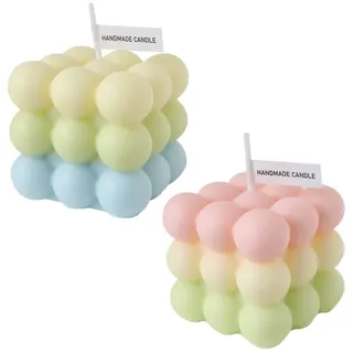 NICAVKIT 2 Stück Bubble Candle, Geometrische Kerze, Duftkerzen Geschenkset für Frauen Natürliches Sojawachs Aromatherapie Bubble Kerzen für Geburtstag, Valentinstag, Aromatherapie, Bad