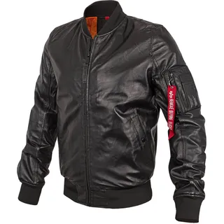 Alpha Industries Ma-1 Lederjacke - Black - L