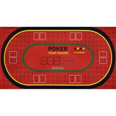 Mondo Tessuti - Spielmatte - Texas Hold'em Poker Black Jack Roulette - Hohe Qualität Made in Italy (Poker Rot)