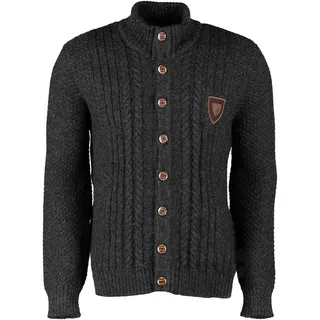 Strickjacke OS-TRACHTEN "Strickjacke MAIERHOFEN", Herren, Gr. 58, grau (anthrazit), Obermaterial: 70% Polyacryl PAN. 30% Wolle WO., Strickjacken Strickjacke
