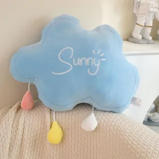 NatureMan Mond Regenbogen Wolke Kissen, weiche Plüsch Wolke geformte Kissen gefüllt Regenbogen und Mond Kinderzimmer Dekor, Nachttisch Sofa Schlafkissen/Kissen, Süßigkeiten Farbe (Wolken)