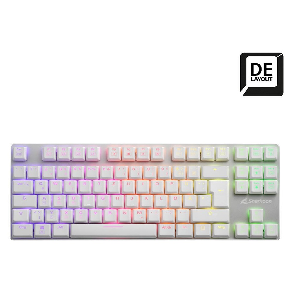 Bild von PureWriter TKL RGB weiß, Kailh Choc LOW PROFILE BLUE, USB, DE (4044951034253)